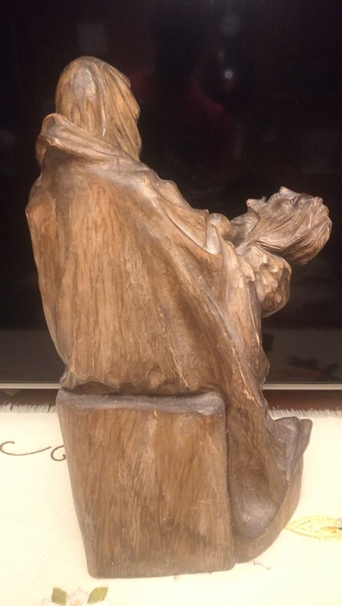 Figurka, drewniana, Maria + Jezus. pieta