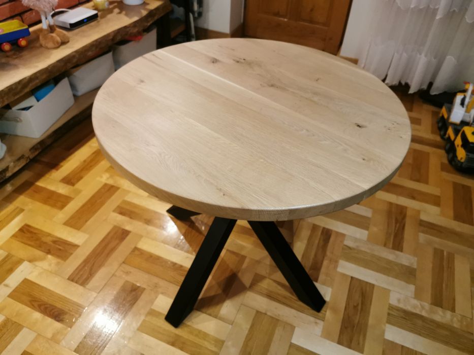 Stolik dębowy 100cm średnica. Każdy wymiar.