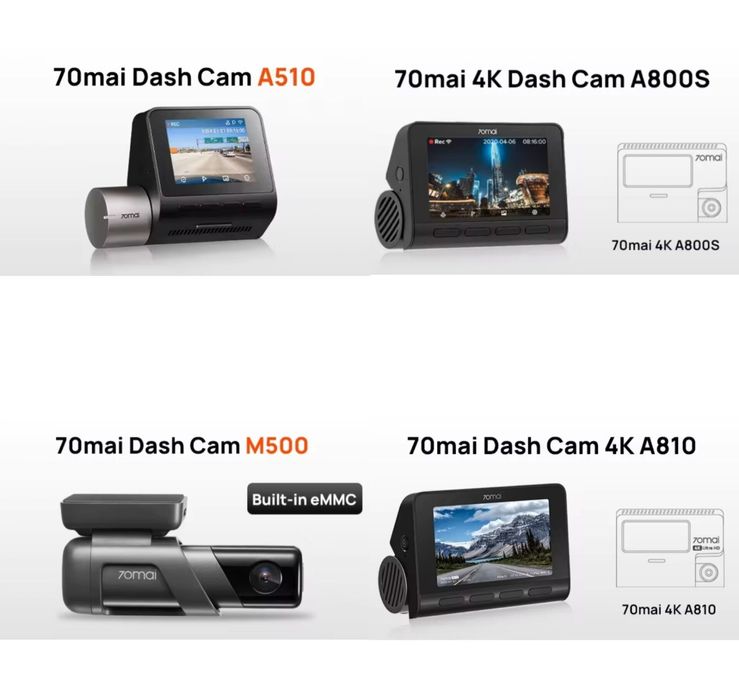 Відеореєстратор 70mai M310 / M500 / A200 / A500S / A510 / A800 / A810