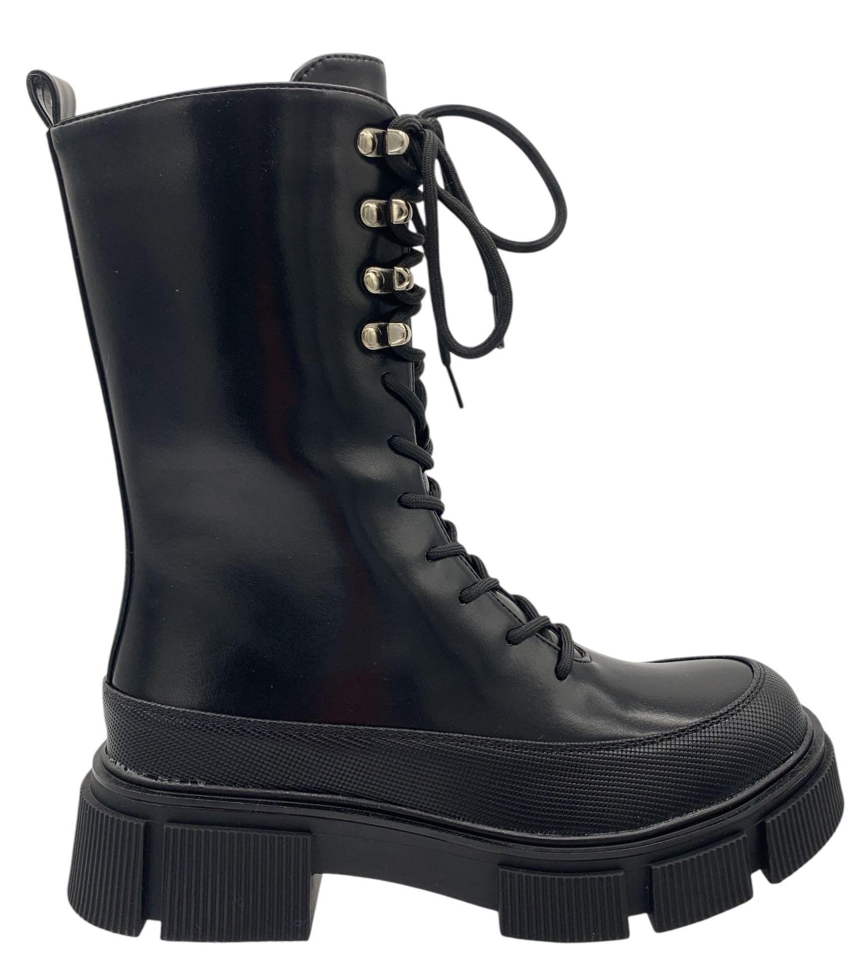 Buty damskie botki glany rozmiar 41 wysokie sznurowane czarne bikery