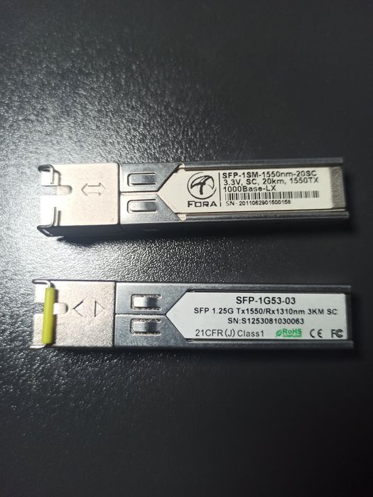 Оптичні SFP-модулі (Трансивери) 1.25G WDM/BiDi (3 км, 10 км, 20 км) SC