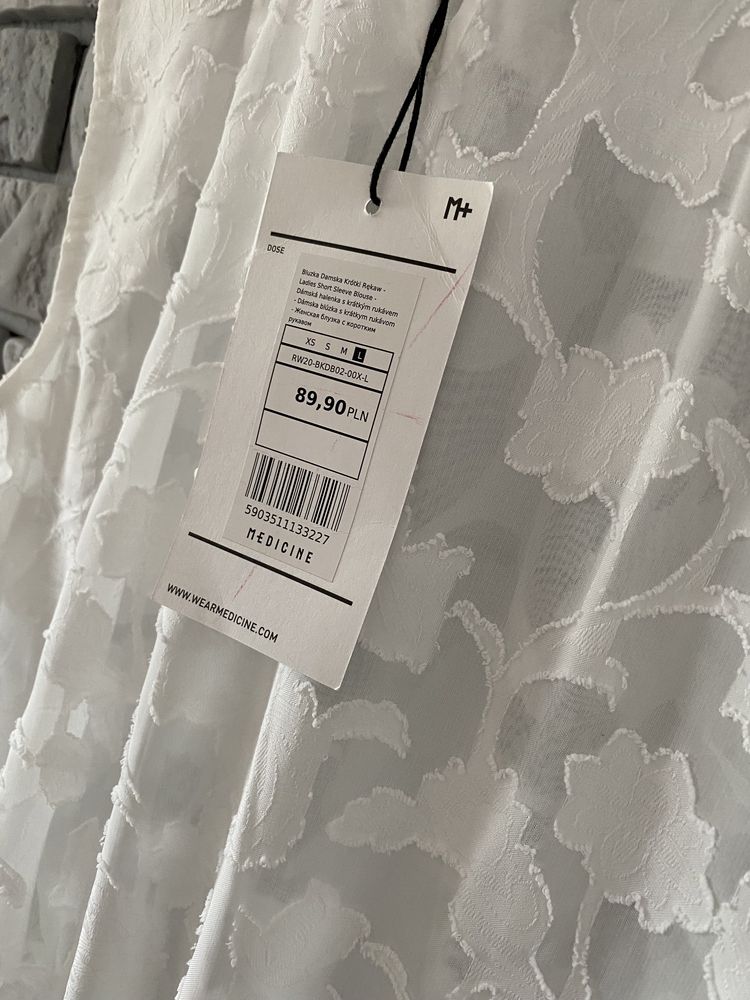 Nowa koszulka top elegancka biała medicine L 38 40