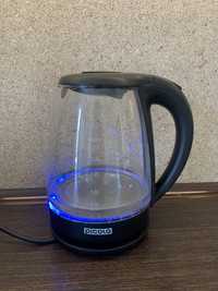 Электрочайник стеклянный прозрачный чайник електрочайник с подсветкой