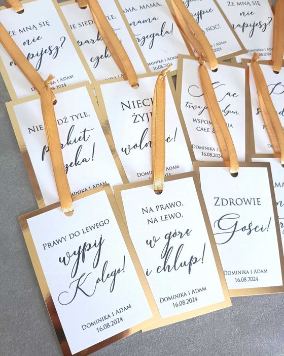 Zawieszki Glamour złote eleganckie na wódkę wesele teksty piosenek