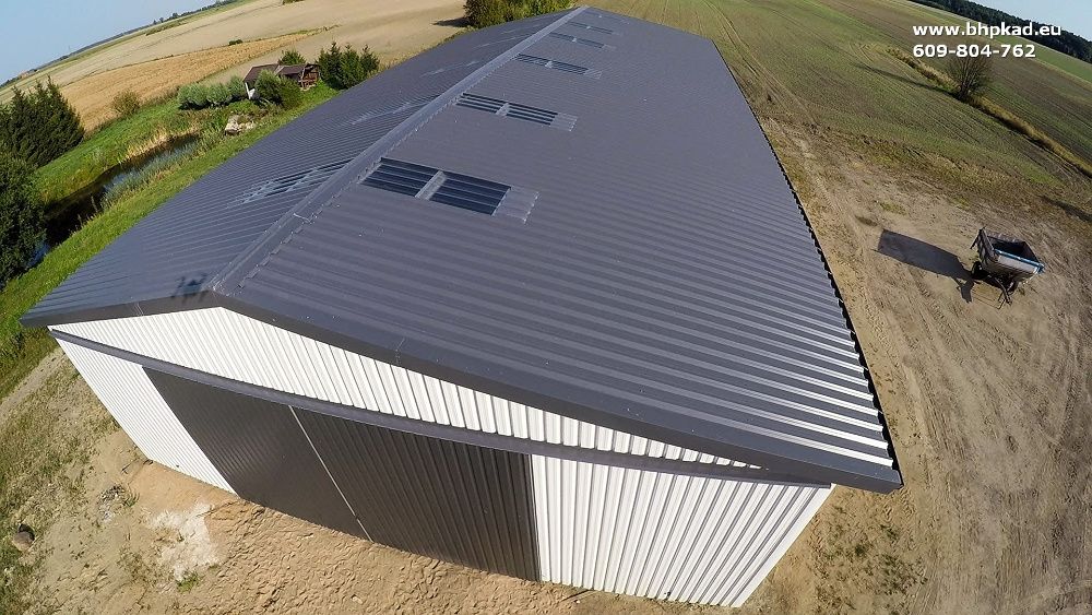 Konstrukcja stalowa. Magazyn zbożowy. 15x30x5m. Producent. BHP KAD