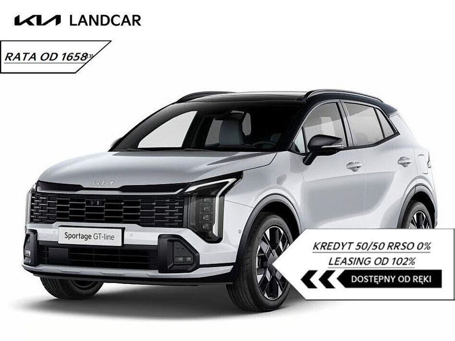 Kia Sportage NOWY HEV - 239 KM - Wersja GT LINE + PNS + 2TR - Deluxe White / Black