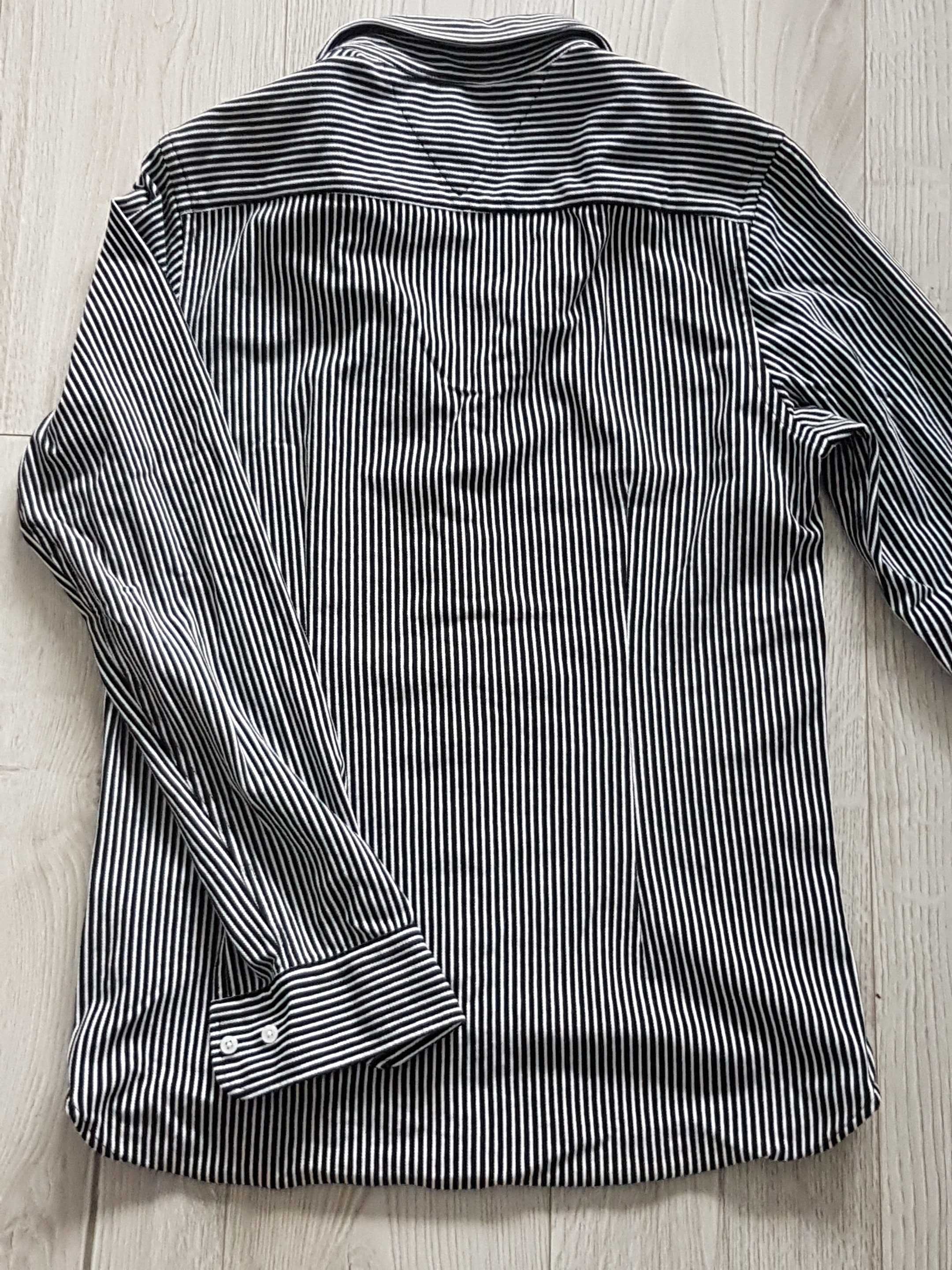Koszula nowa Tommy Hilfiger w biało czarne paski, r. M slim fit