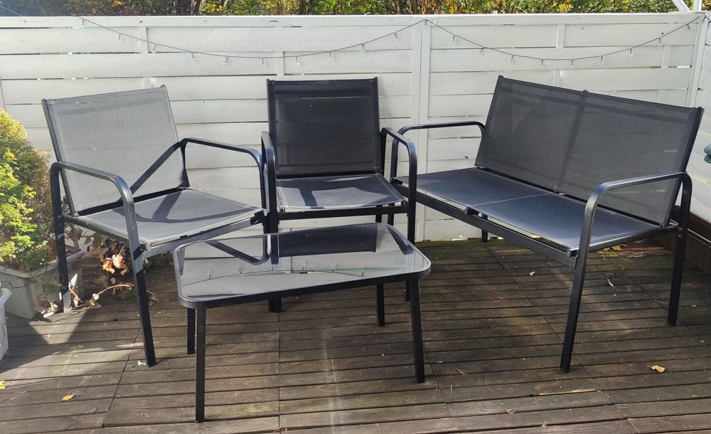 Meble ogrodowe zestaw metalowe wypoczynek do ogrodu