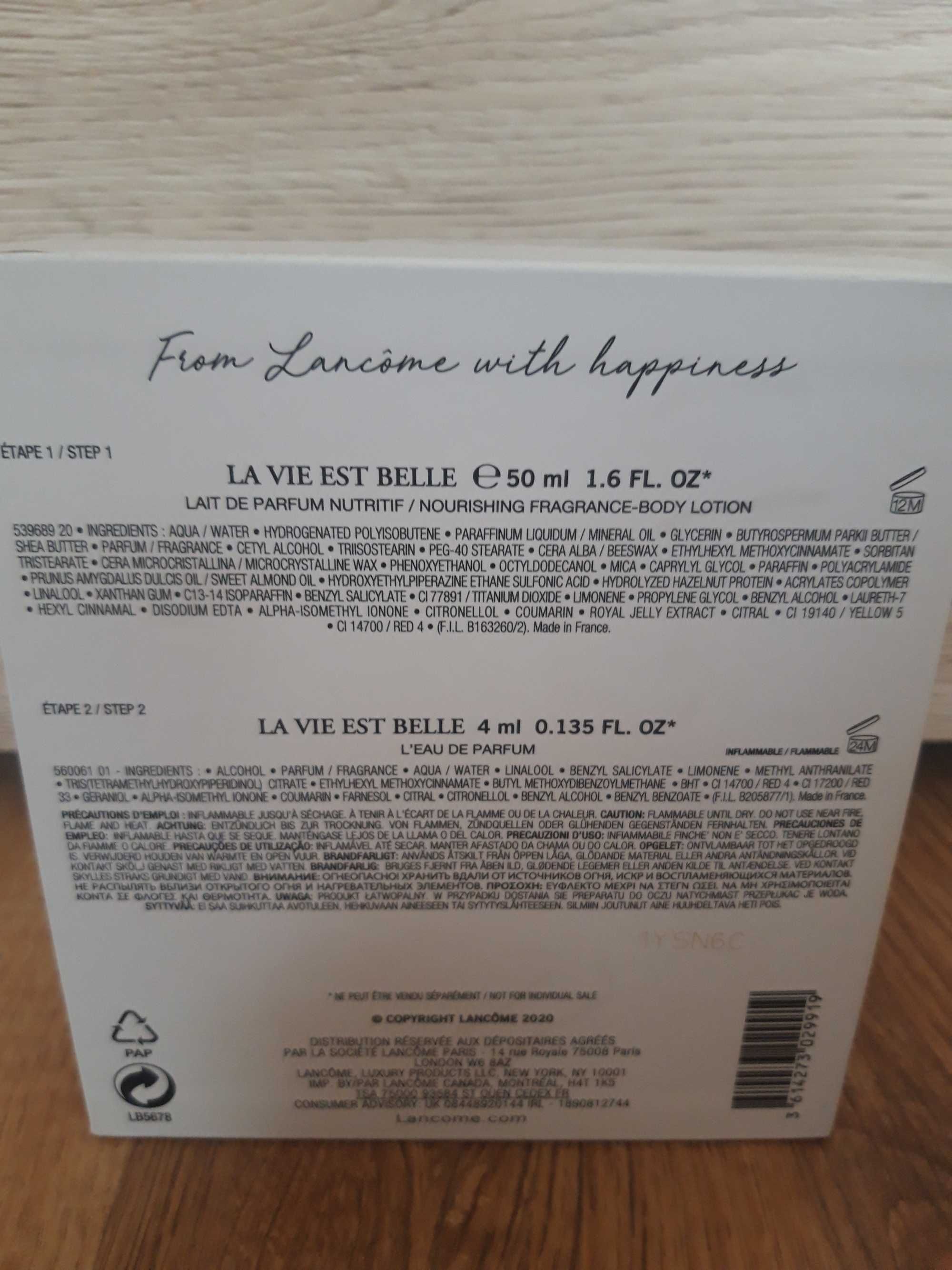 Lancome La vie est belle zestaw balsam do ciała 50ml + 4 ml Edp