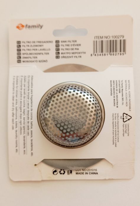 Nowe sitko  zlew  umywalka wanna ze stali nierdzewnej śred  9cm Family