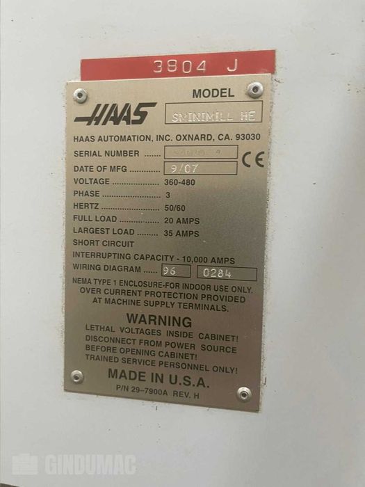 HAAS Super MiniMill HE – 2007, 3 osie, kompaktowe centrum obróbcze