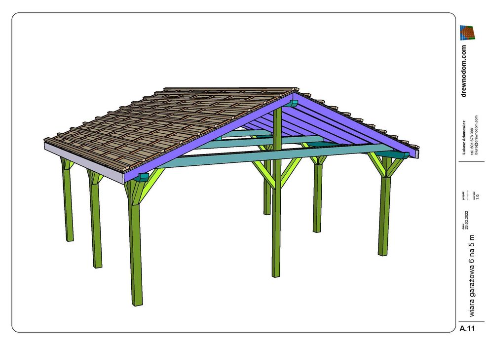 projekt - wiata 6 na 5 m
