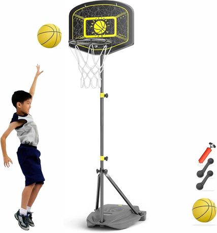 HAHAKEE Koszyk do koszykówki dla dzieci, regulowany przenośny