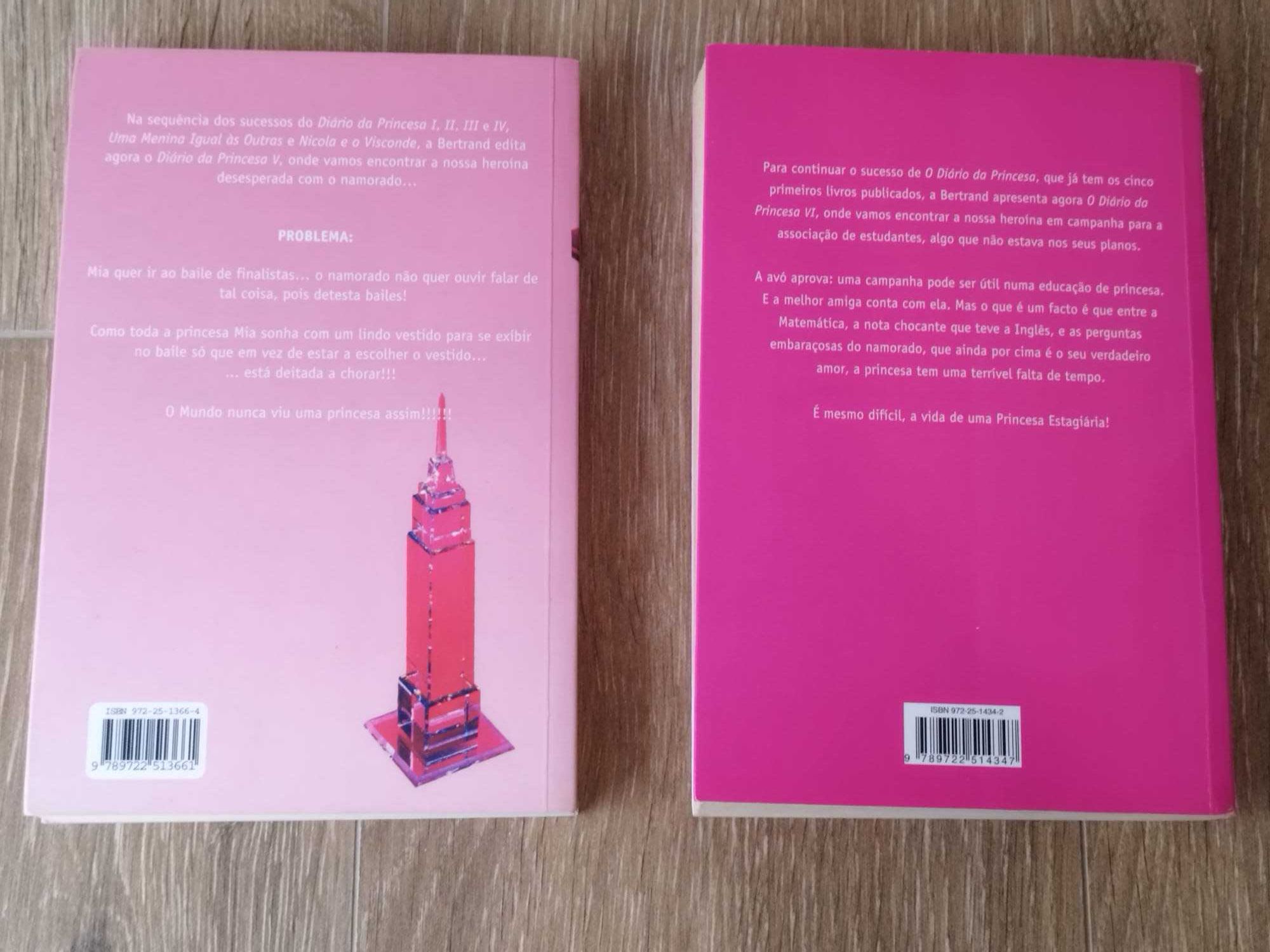 Conjunto de 2 livros juvenis O diário da princesa V e VI de Meg Cabot