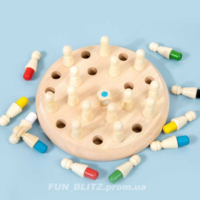 Настільна гра Memory Chess / Запам'ятай колір / Дерев'яна гра «Меморі»