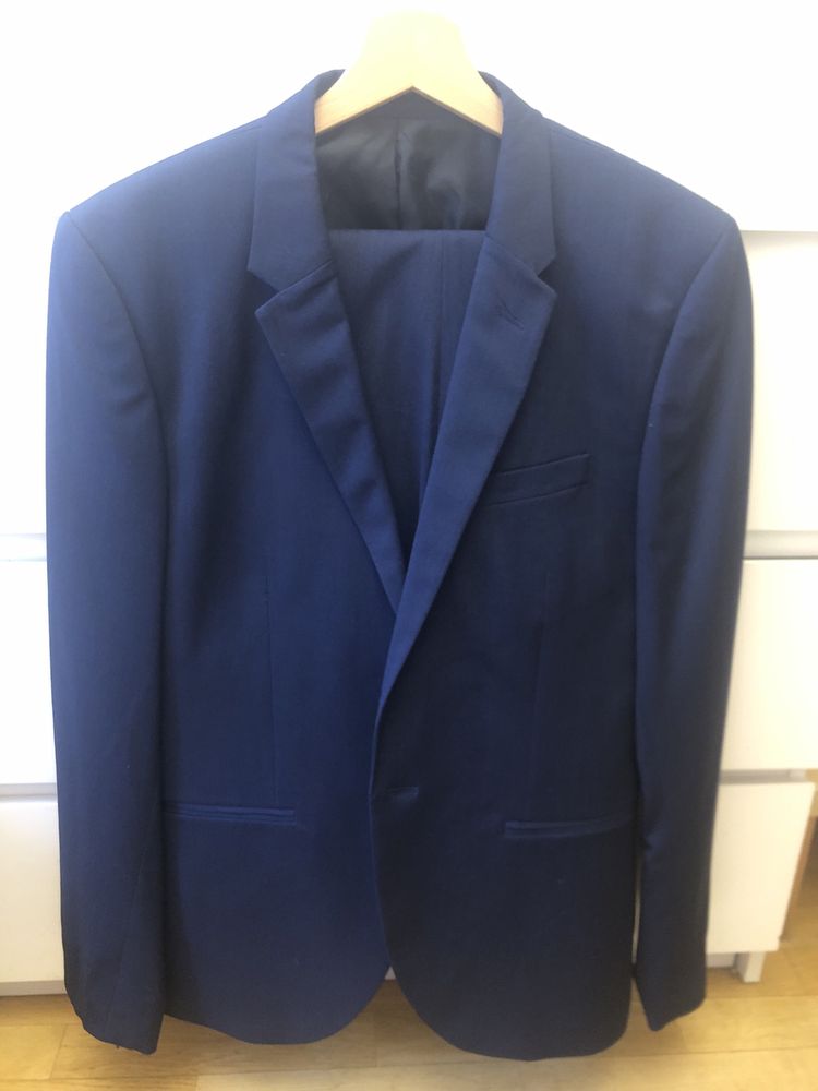 Garnitur męski H&M studniówka bierzmowanie komunia 175cm granatowy