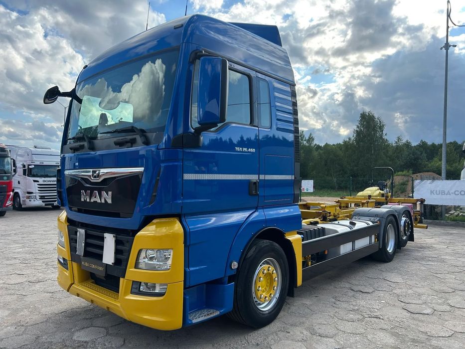 MAN TGX 26.460 KM / BDF 6x2 / AUTOMAT / RETARDER / 3 OSIE !!  3 oś podnoszona / pod kontenery BDF / RETARDER / Nawigacja / Lodówka