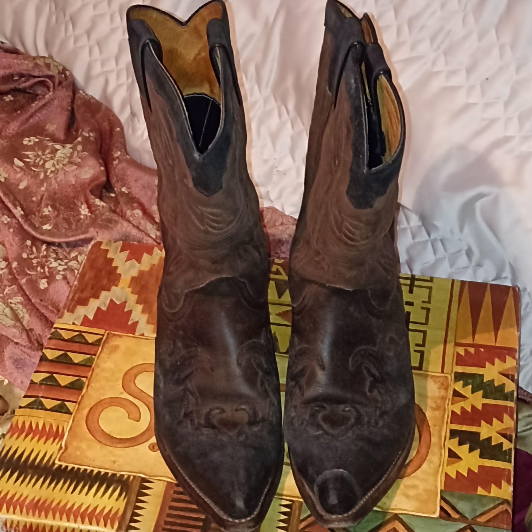 Botas Sancho Western Boots em cabedal tamanho 41