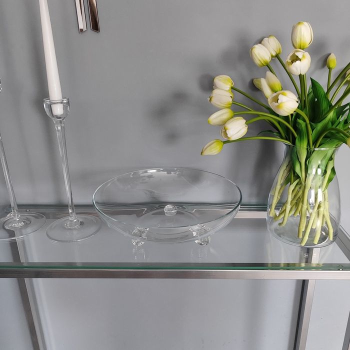 Patera talerz na 3 nóżkach szklana