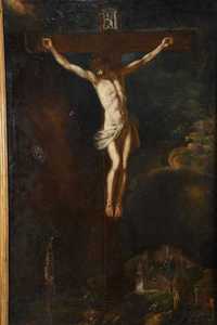 Stary obraz Chrystus na krzyżu