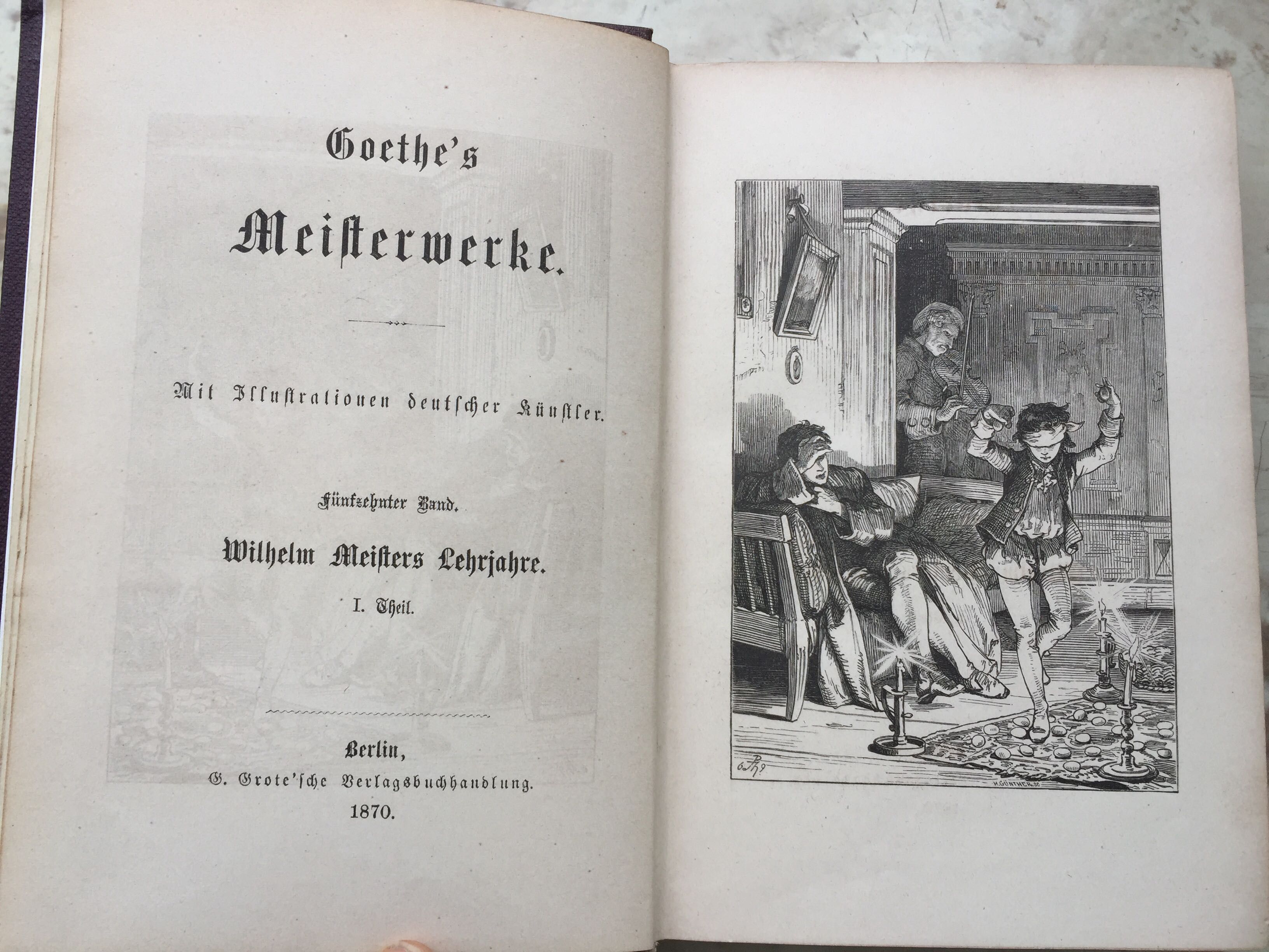 Антикварна книга Гёте 1869-1870 рік видання, 5 томів