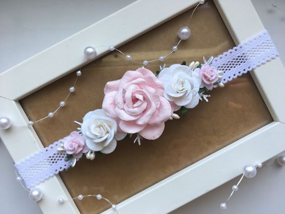 Wianuszek, opaska dla dziewczynki, chrzest, roczek, sesje zdjeciowe