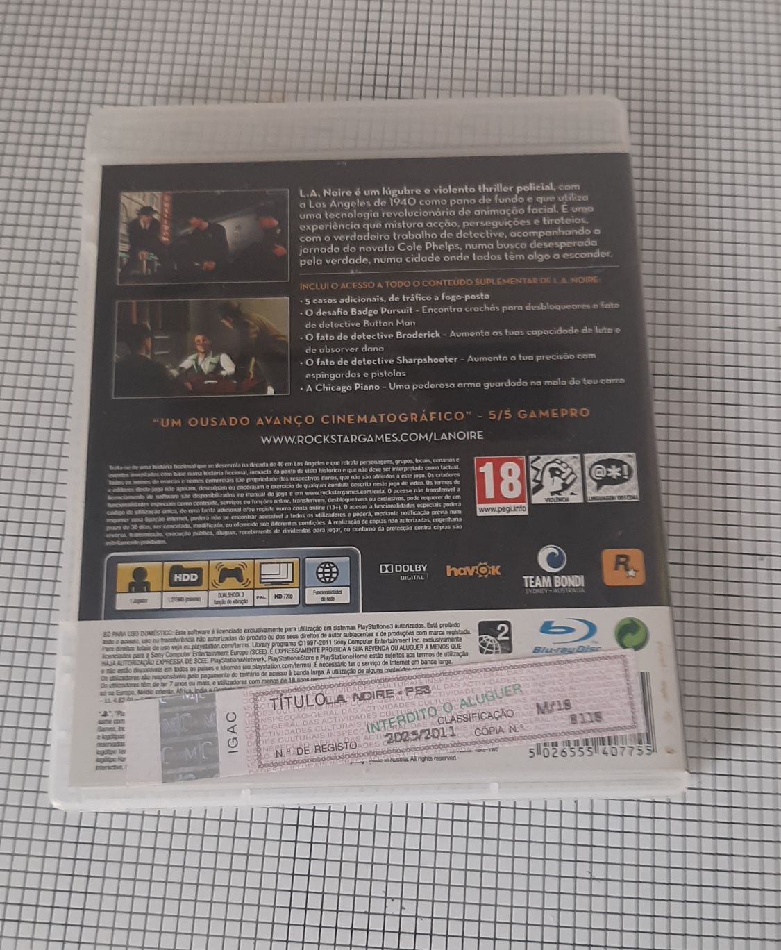 Jogo LA Noire (ps3)