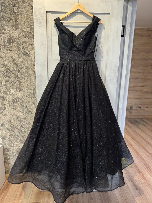 Чорна випускна/вечірня сукня з блискітками