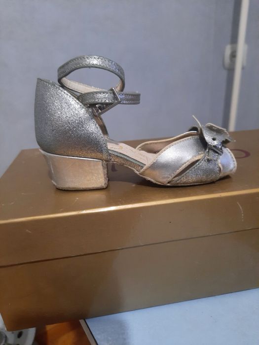Туфли для бальных танцев Galex, размер 15,5 серебрянные
