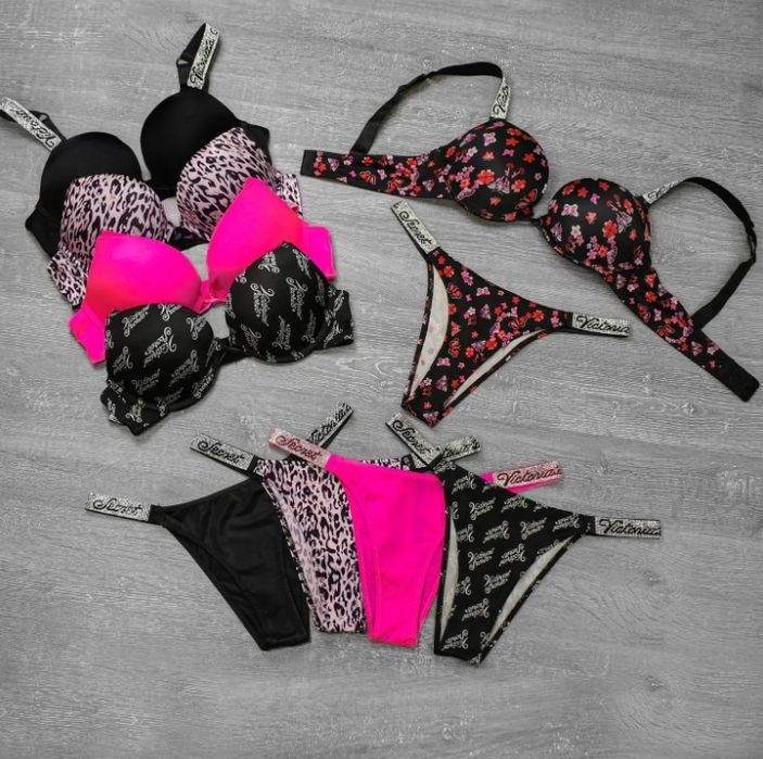 Комплект Victorias`s Secret зі стразами з пушап 5 в 1