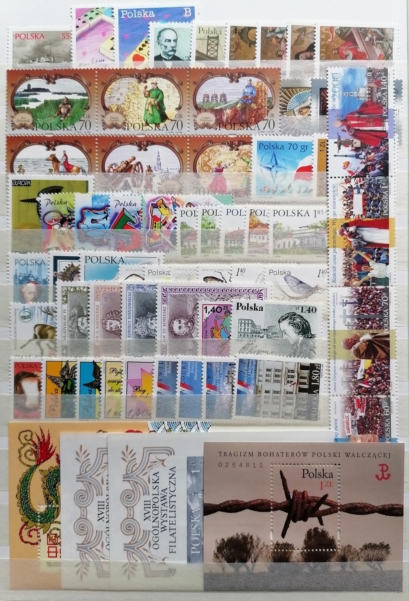 Rocznik 1999 znaczki czyste abonamentowe