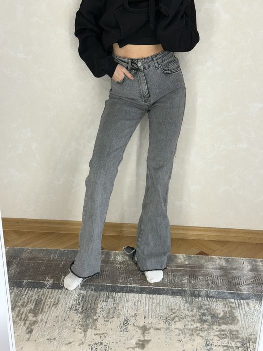 Штани кльош джинсові жіночі темно сірі Dilvin XS/S хороша якість