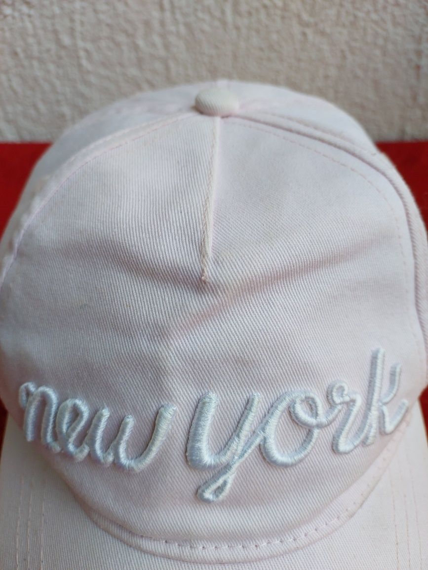 Czapka z daszkiem różow NY New York-H&M- 5-8 lat–110-128cm InPost