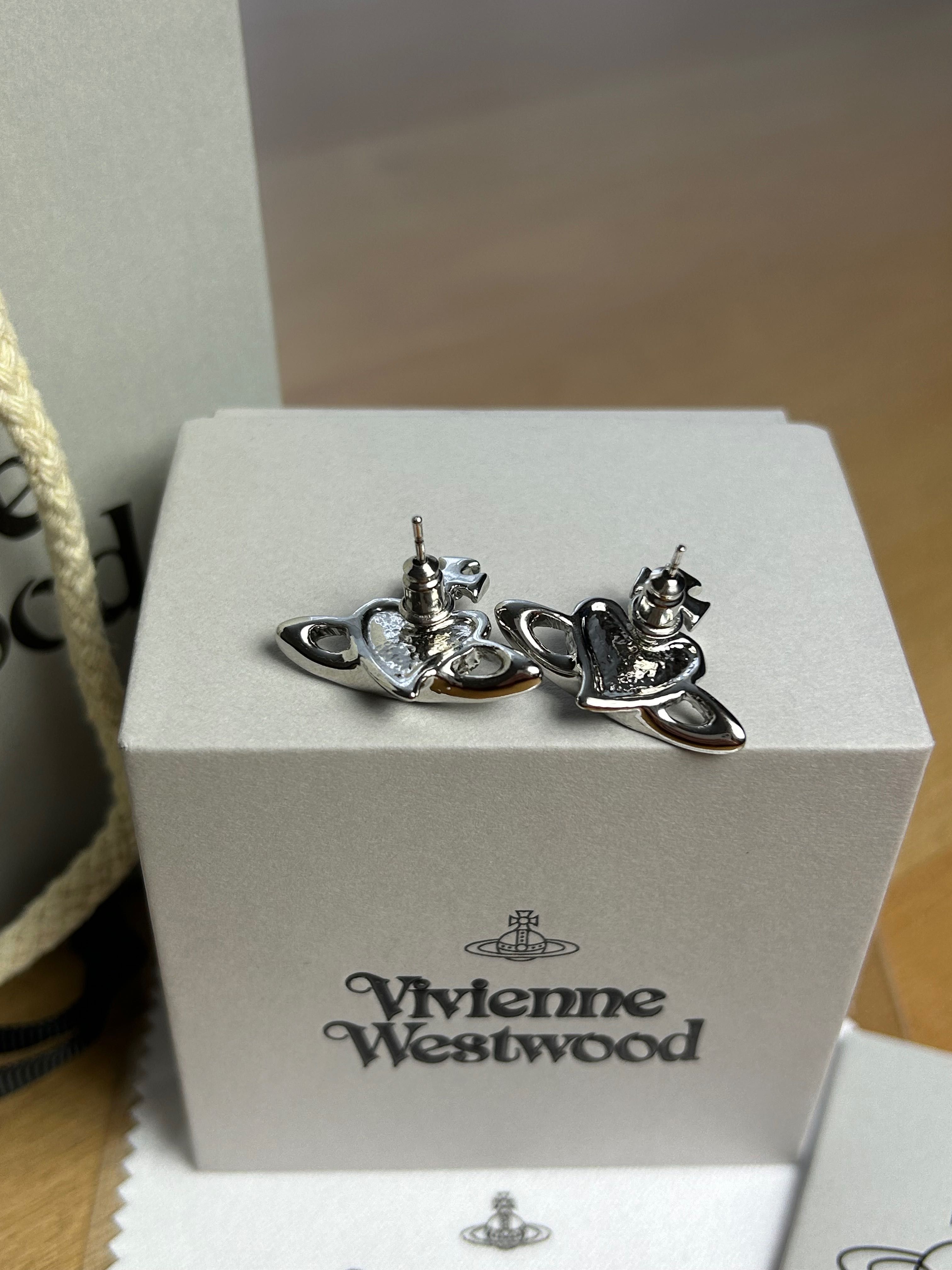 Vivienne Westwood Black Heart Earrings сережки серьги