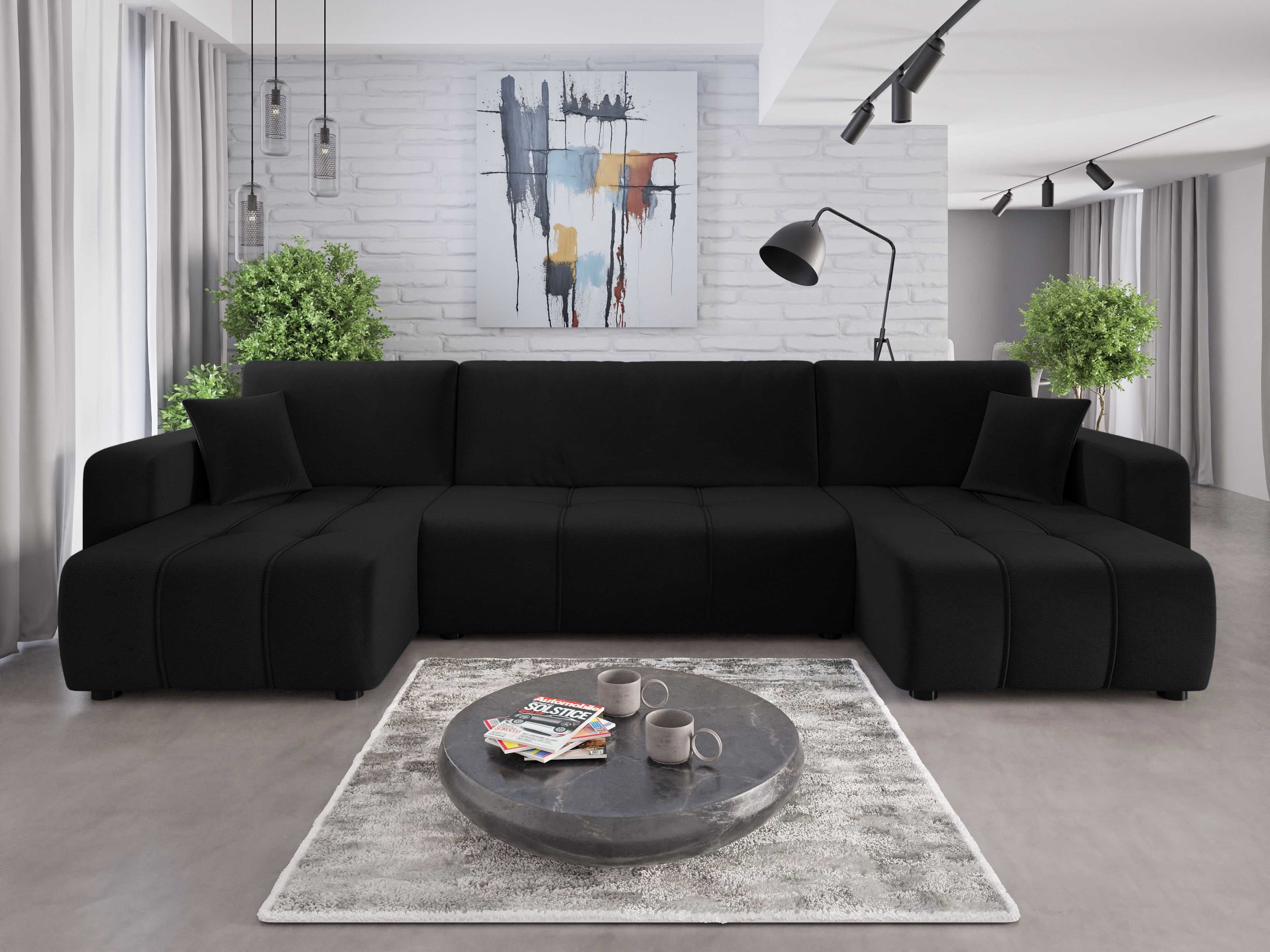 Narożnik Sofa Alice U funkcja spania pojemnik Poso 5 sprezyna falista