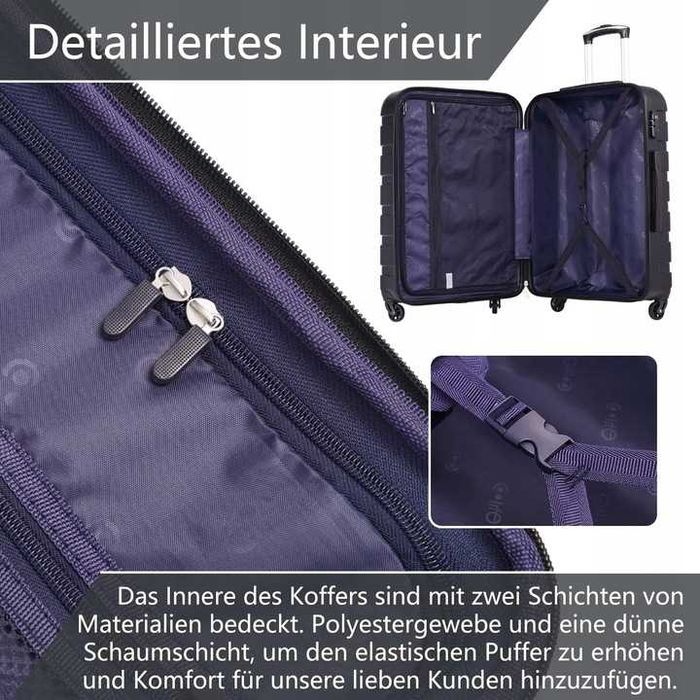 Coolife walizka kabinowa 56 x 39 x 22cm 38 l ABS