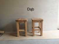 Taborety stołki drewniane dębowe