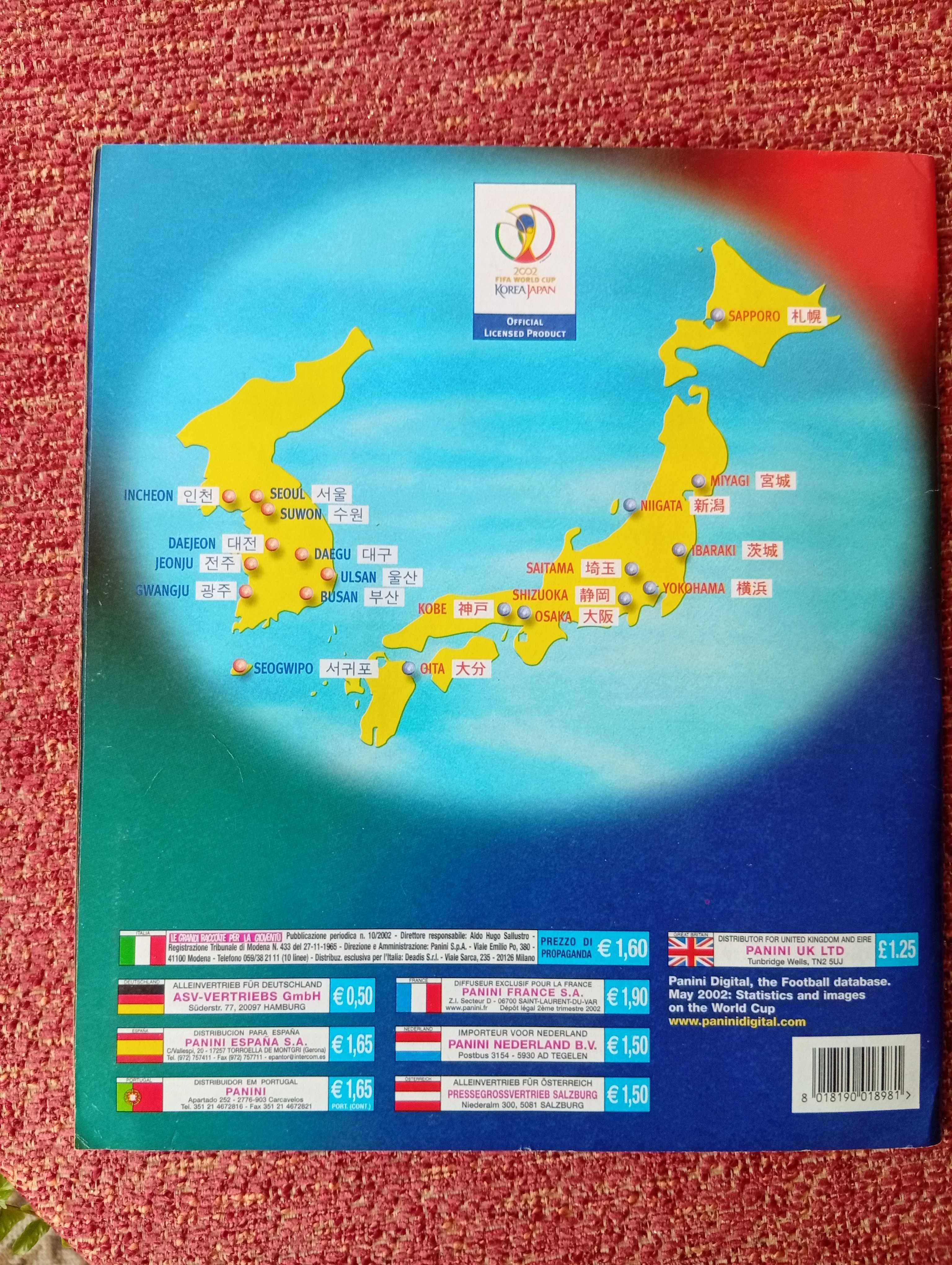 Caderneta Panini Mundial 2002 – Edição Rara- como nova – Japão/Coreia