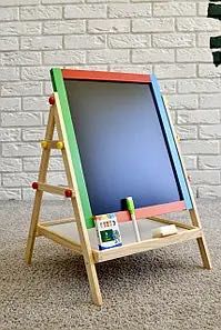 АКЦІЯ‼️Дерев’яний двосторонній мольберт MD 0897 — крейда, магніт, ціна