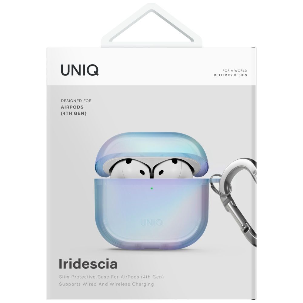 Etui UNIQ Iridescia do AirPods 4 Hang    Case niebieski