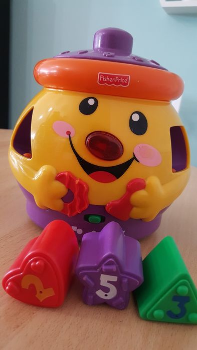 Fisher Price Garnuszek na klocuszek zabawka interaktywna edukacyjna