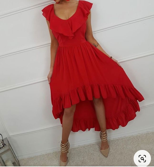 Czerwona asymetryczna sukienka KARTES