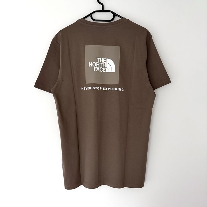 Koszulka t-shirt the north face tnf box logo brązowa brown tee
