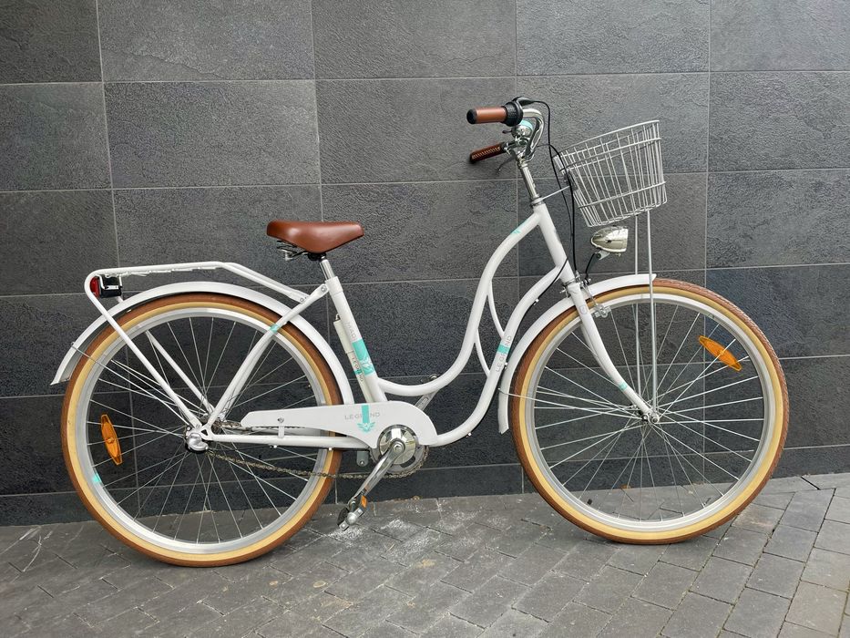 Rower damka holenderski miejski jak nowy kosz retro vintage biały