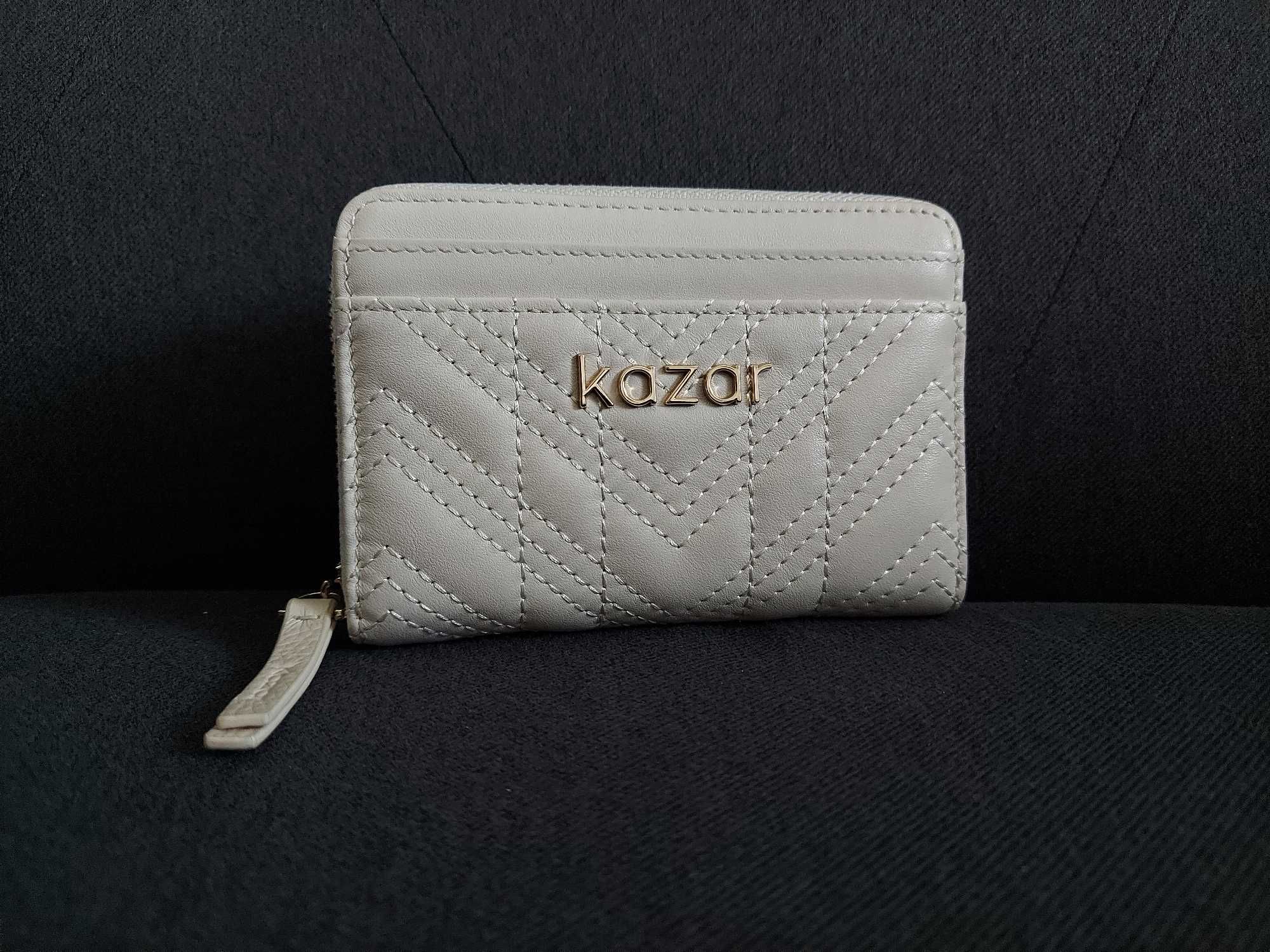 Portfel skórzany Kazar - beżowy