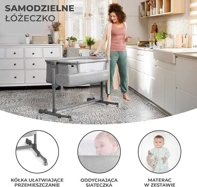 Kinderkraft Łóżeczko dostawne, turystyczne dziecięce NESTE UP NOWE