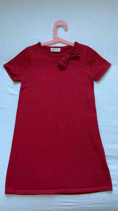 Elegancka czerwona sukienka H&M 134/140