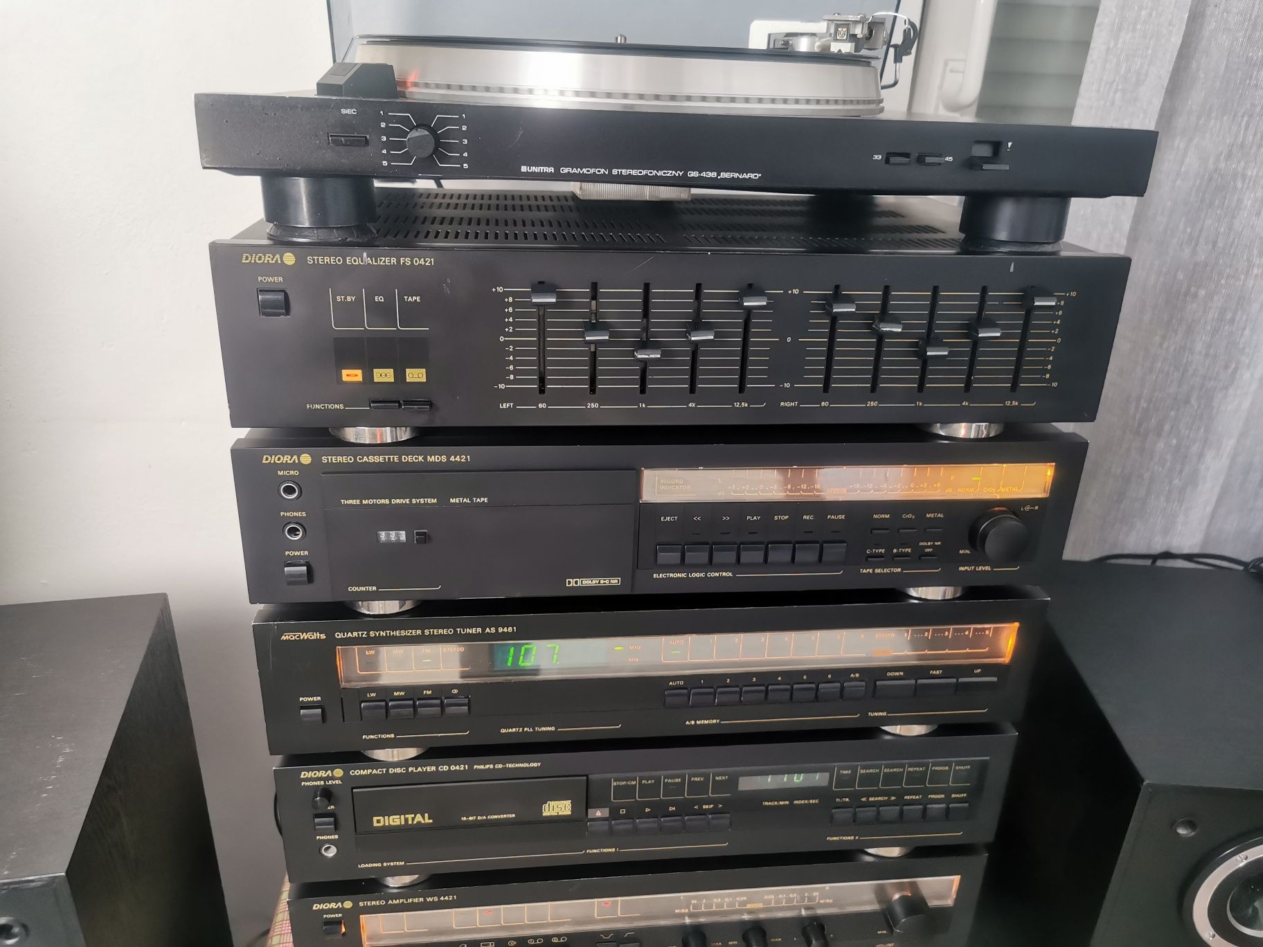 Wieża Stereo Unitra Mac Watts Diora SSL 4421- 7 el. ŁADNY STAN Radmor