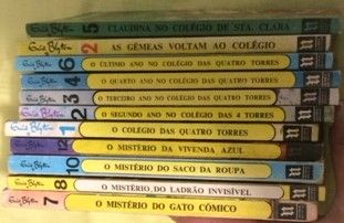 Antigos livros enid blyton colecção 4 torres, mistério e as gémeas