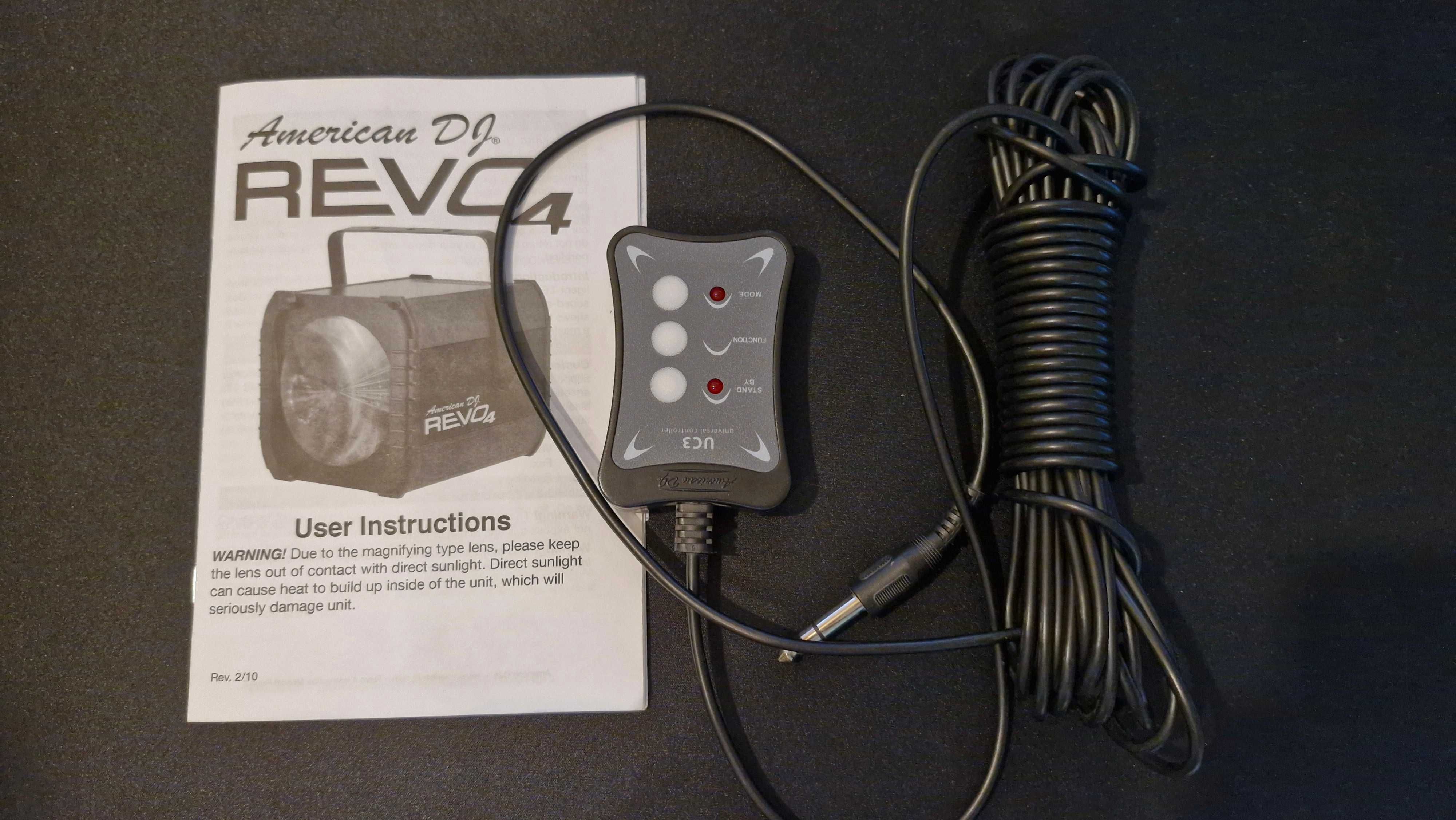 Oświetlenie REVO 4 American DJ+UC3, sterowanie Fractal F2, kabel DMX